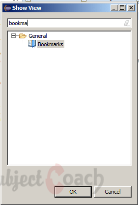 Show bookmarks eclipse