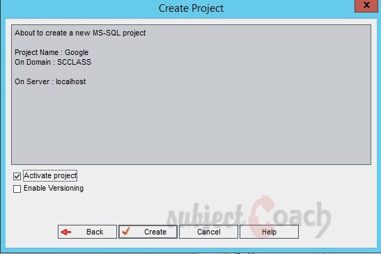 Create project confirmation - HP ALM