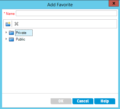 Add to favorites dialog HP ALM