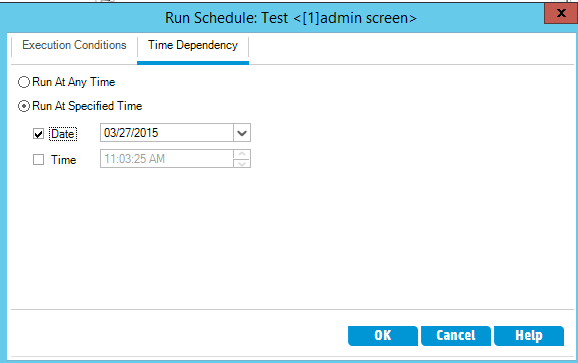 Time dependency setting HP ALM