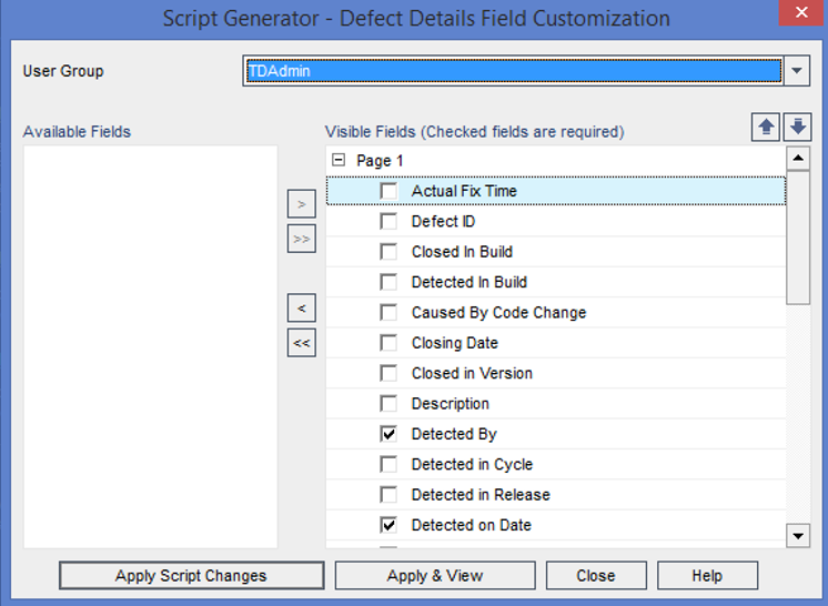Defect Details Field Customization: HP ALM