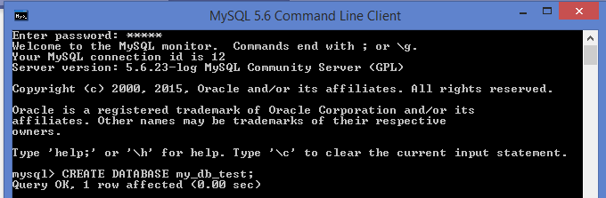 MySQL create database