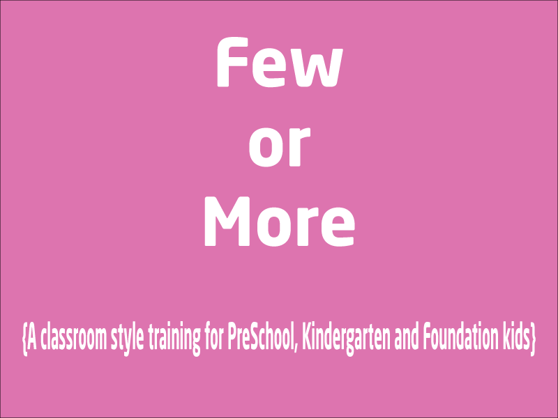 SubjectCoach | Fewer or More number traning for Kindergarten, PreSchool & Foundation