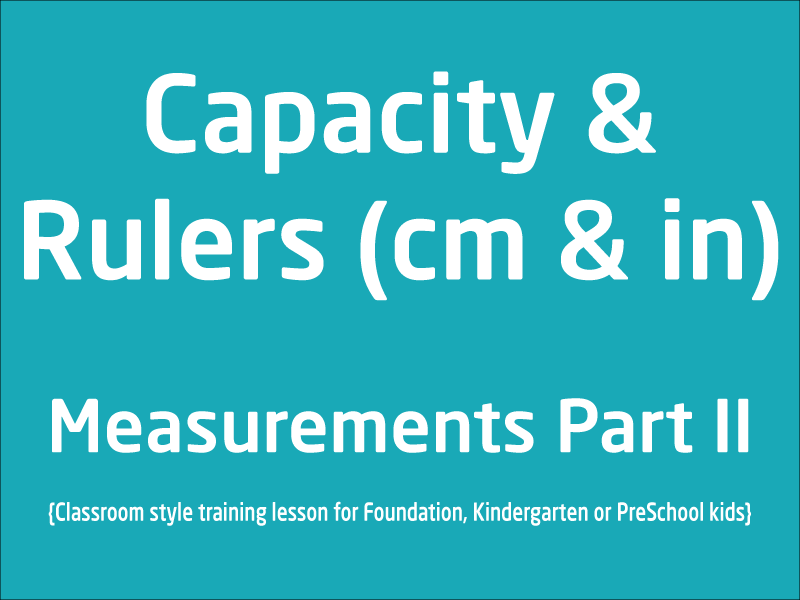 SubjectCoach | Measurements Part 2 Learn Capacity and Ruler units Foundation and PreSchool Kids