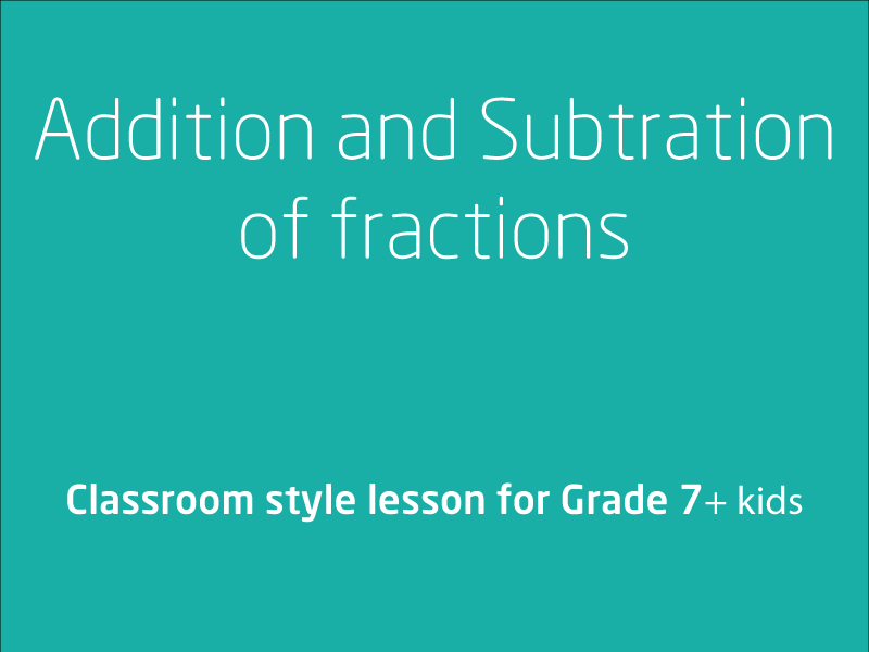 SubjectCoach | Addition and Subtraction of fractions