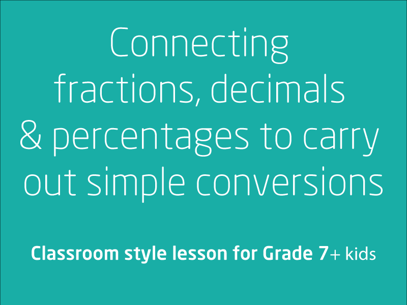 SubjectCoach | Connecting fractions, decimals and percentages to carry out simple conversions