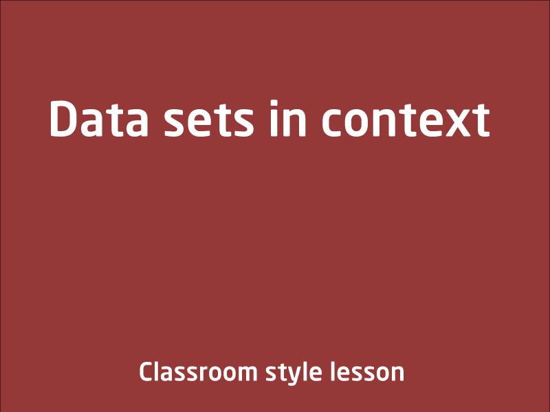 SubjectCoach | Describe and interpret different data sets in context