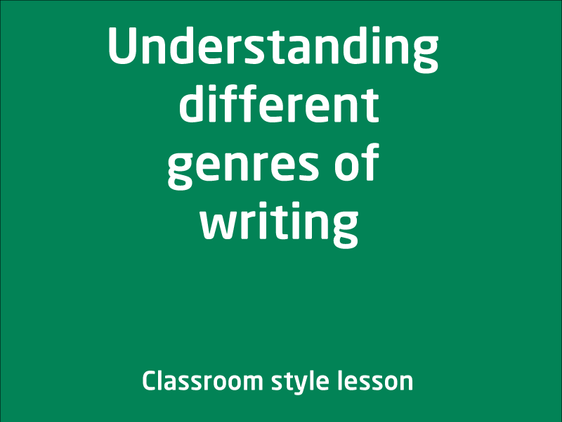 SubjectCoach | Understand different genres of writing