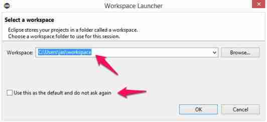 Select Eclipse Workspace