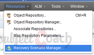 launch recover scenario wizard QTP