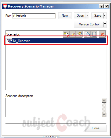 Recover scenario manager QTP