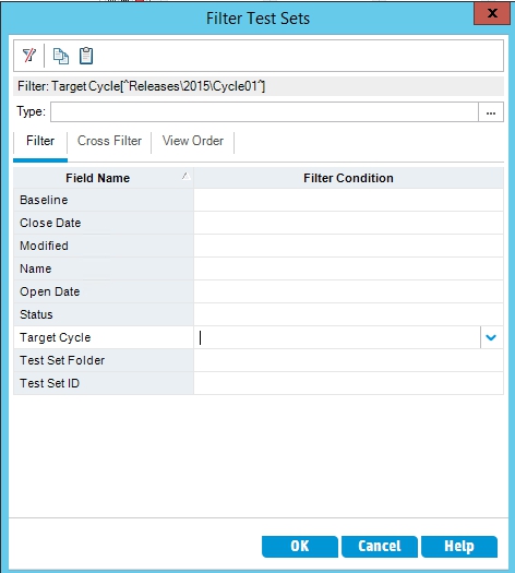 Test Sets Filter HP ALM