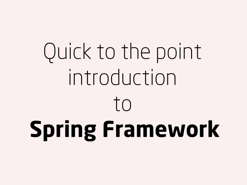 SubjectCoach | Quick to the point introduction to Spring Framework