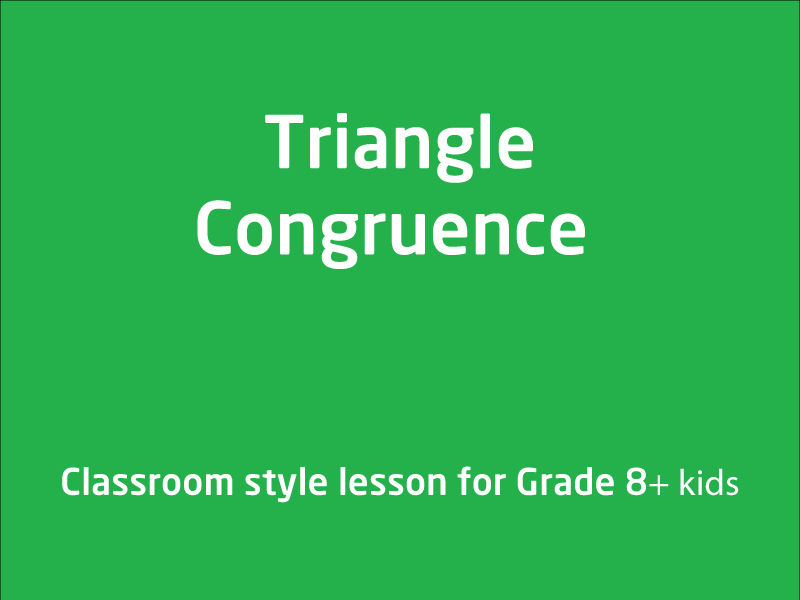 SubjectCoach | Develop the conditions for congruence of triangles