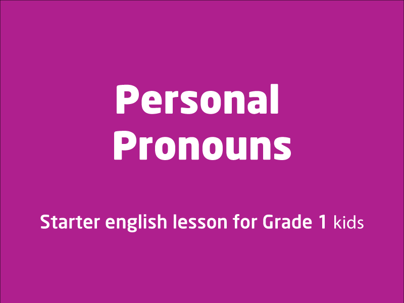 SubjectCoach | Personal Pronouns
