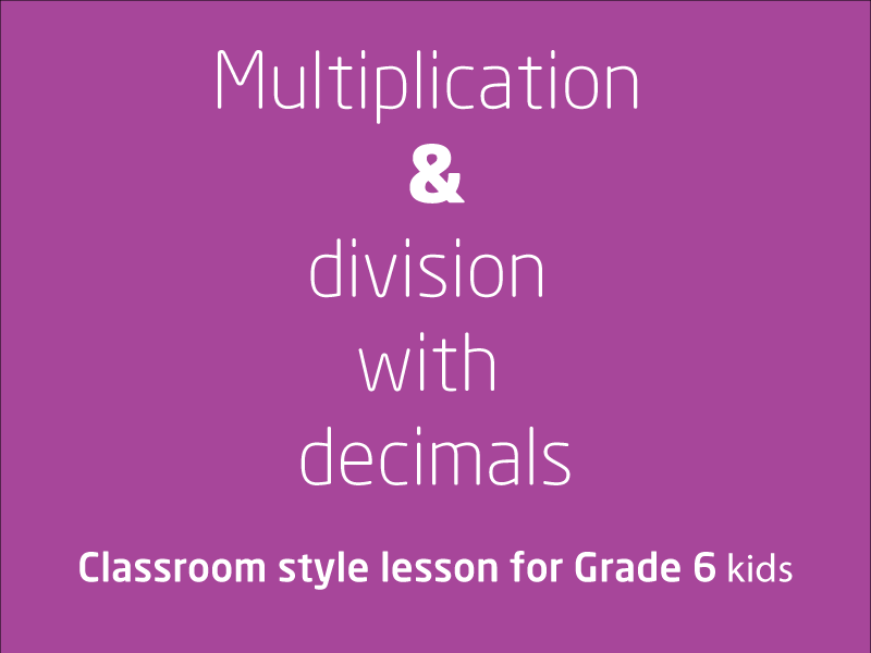 SubjectCoach | Multiplication and division with decimals