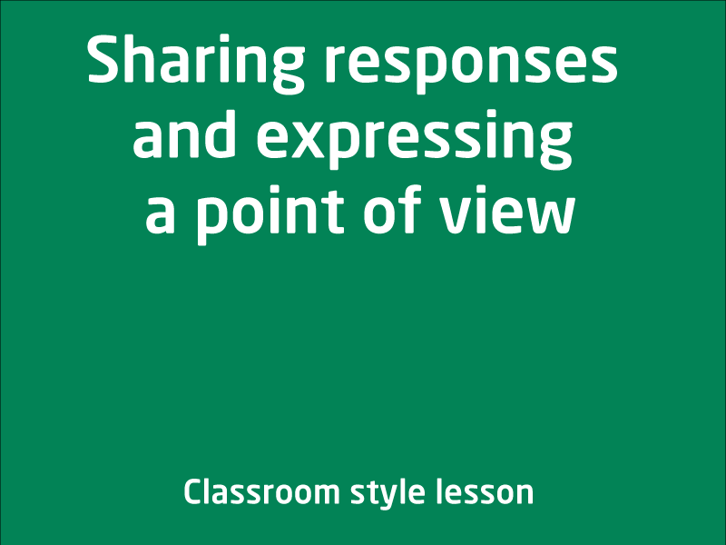 SubjectCoach | Sharing responses and expressing a point of view