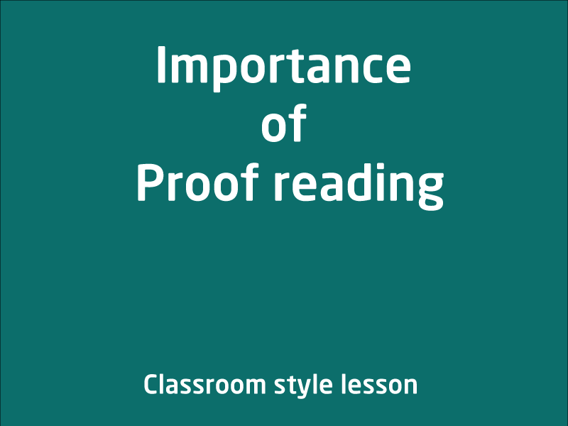 SubjectCoach | Importance of Proof reading