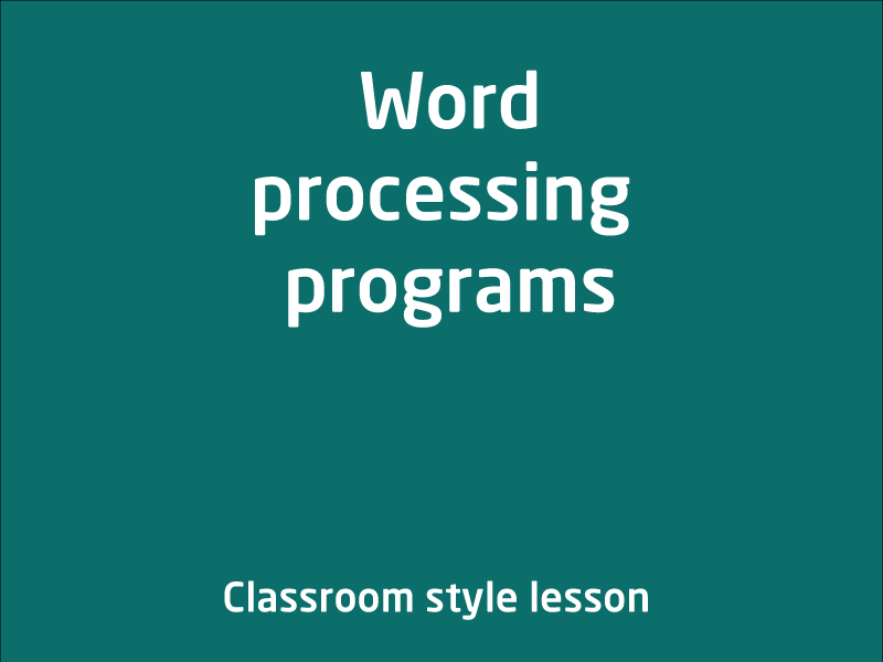SubjectCoach | Word processing programs