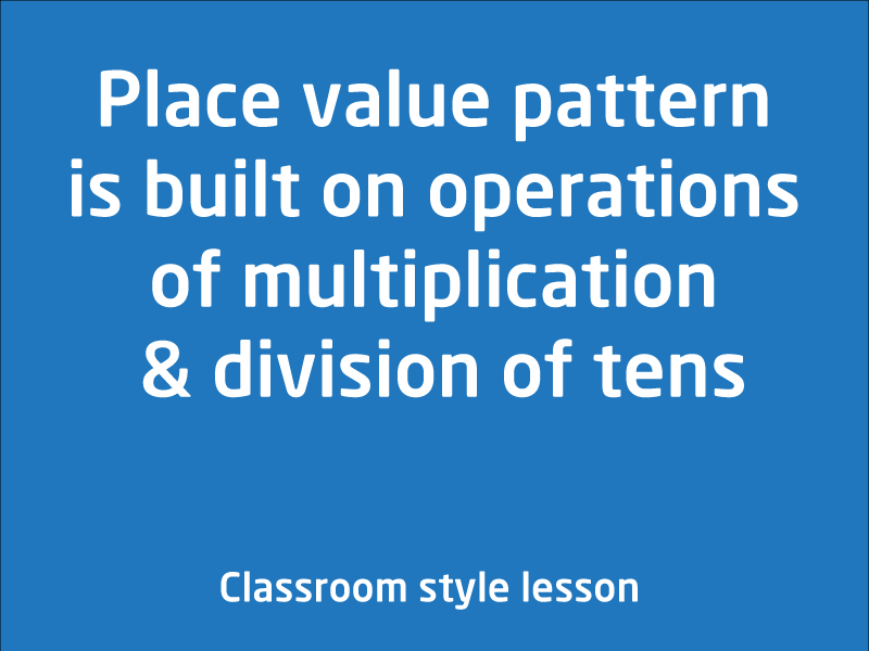 SubjectCoach | Place value pattern is built on operations of multiplication & division of tens