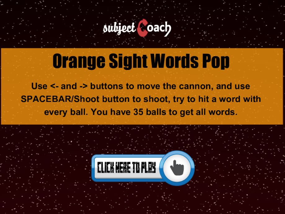 Learn orange sight words