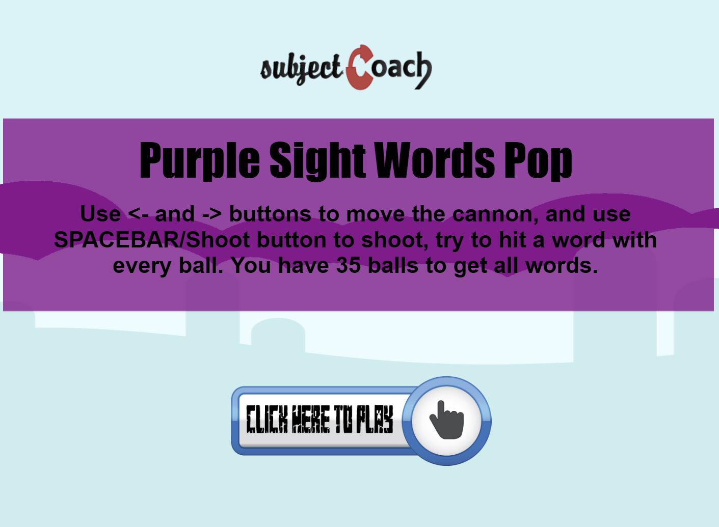 Learn purple sight words