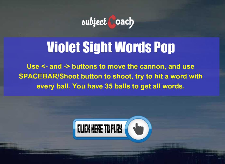 Learn violet sight words